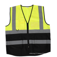 Gilet de sécurité réfléchissant jaune et noir